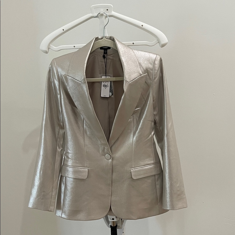 Express Shimmering Silver Women's Blazer